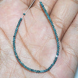 28 Inch Blue Color Diamond Faceted Beads