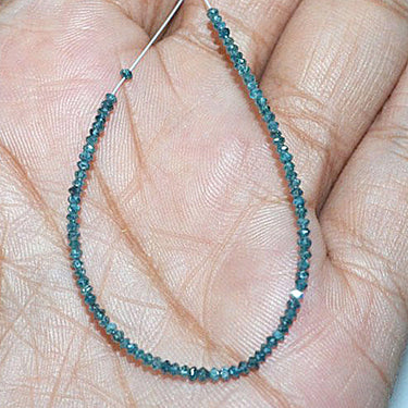 18 Inch Blue Color Diamond Faceted Beads