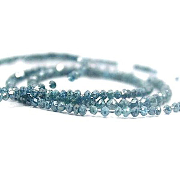 18 Inch Blue Color Diamond Faceted Beads