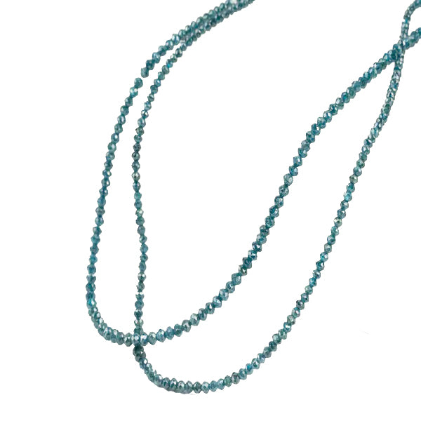 24 Inch Faceted Blue Diamond Beads