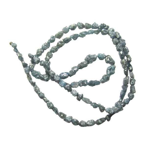 18 Inch Natural Raw Blue Color Diamond Beads Strand