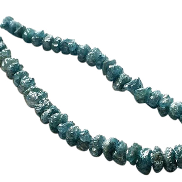 16 Inch Blue Uncut Diamond Beads Necklace