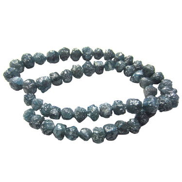 16 Inch Uncut Blue Diamond Beads Necklace