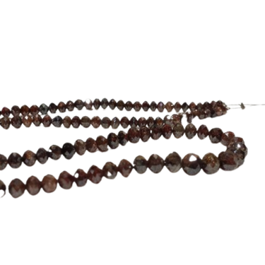 18 Inch Natural Light Brown Diamond Beads Necklace