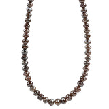 32 Inch Natural Brown Diamond Beads Necklace