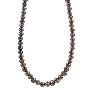 32 Inch Natural Brown Diamond Beads Necklace