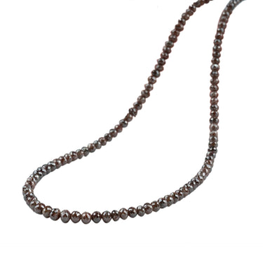 28 Inch Natural Brown Diamond Beads Necklace