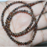 16 Inch Brown Diamond Beads Necklace