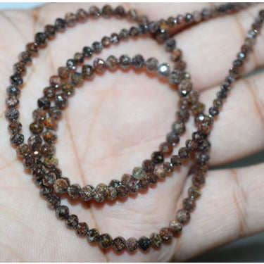 18 Inch Brown Diamond Beads Necklace