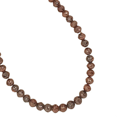 20 Inch Brown Diamond Beads Necklace