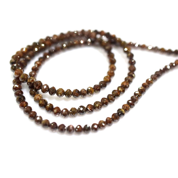 28 Ct Faceted Brown Diamond Beads Strand