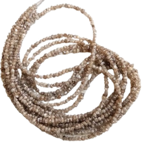 7 Inch Brown Uncut Diamond Beads