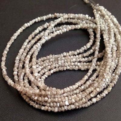 7 Inch Brown Uncut Diamond Beads