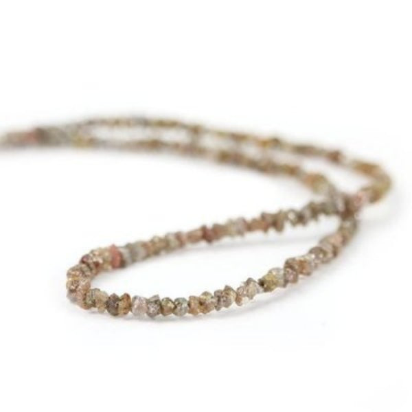 20 Inch Brown Uncut Diamond Beads Strand