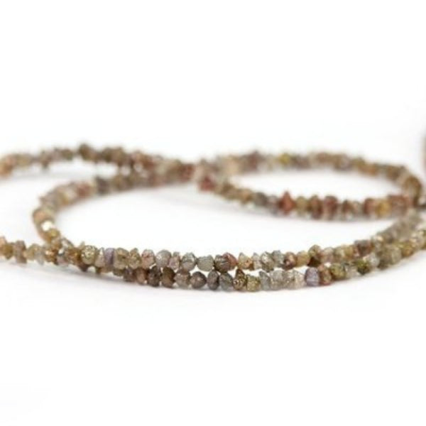 20 Inch Brown Uncut Diamond Beads Strand