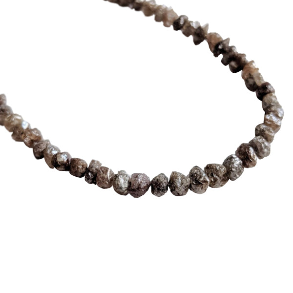 16 Inch Drilled Uncut Loose Brown Diamond Strand