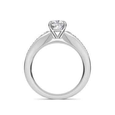 1.60 Carat Cushion Cut Cathedral 4 Prong Setting Lab Diamond Ring In White Gold