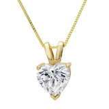 1 Carat Heart Shaped Solitaire Prong Setting Diamond Pendant