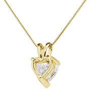 1 Carat Heart Shaped Solitaire Prong Setting Diamond Pendant