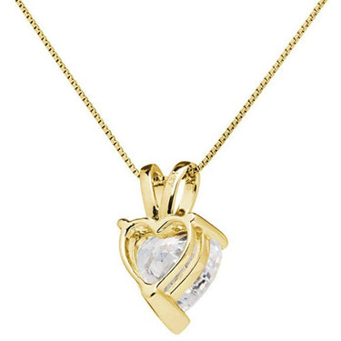 1 Carat Heart Shaped Solitaire Prong Setting Diamond Pendant
