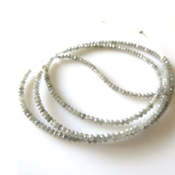 20 Inch Gray Diamond Beads Necklace