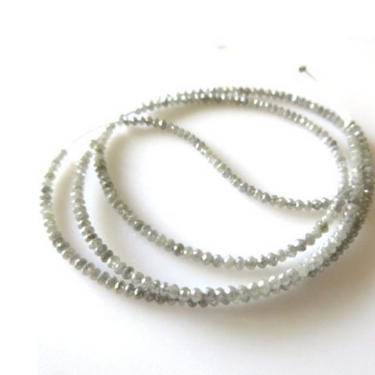 24 Inch Gray Diamond Beads Necklace