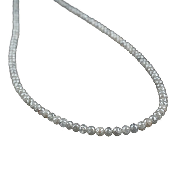 28 Inch Faceted Gray Diamond Beads