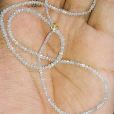 24 Inch Natural Gray Diamond Beads Necklace