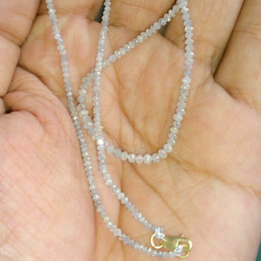 16 Inch Gray Diamond Beads Necklace
