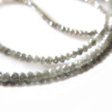 32 Inch Natural Gray Diamond Beads Necklace
