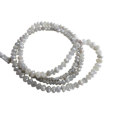20 Inch Natural Gray Diamond Beads Necklace
