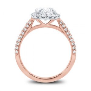  2.4 Carat Round Halo bridge Setting Diamond Ring For Valentine's Day