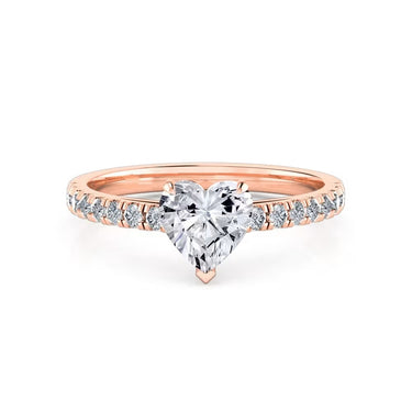 1.50 Carat Heart Shaped Lab Diamond Prong Setting Solitaire Engagement Ring in Rose Gold