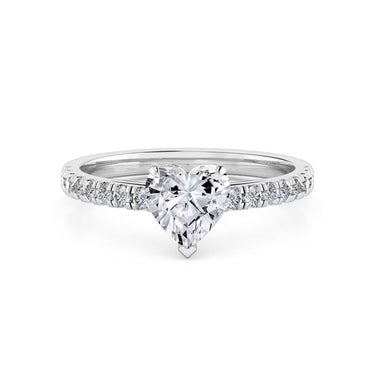 1.50 Carat Heart Shaped Lab Diamond Prong Setting Solitaire Engagement Ring In White Gold