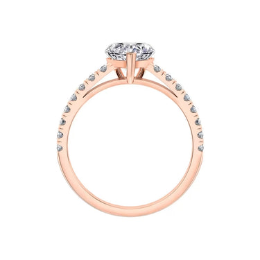 1.50 Carat Heart Shaped Lab Diamond Prong Setting Solitaire Engagement Ring in Rose Gold