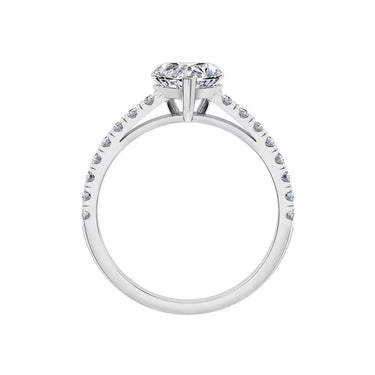 1.50 Carat Heart Shaped Lab Diamond Prong Setting Solitaire Engagement Ring In White Gold