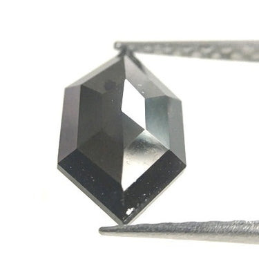 1 To 3 Carat Elongated Hexagon Shape Black Diamond