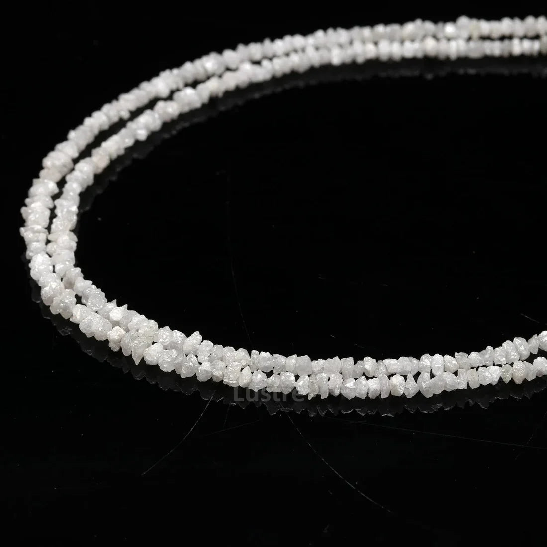 7 Inch White Uncut Diamond Beads Strand