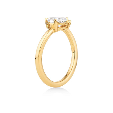 1.20 Ct Marquise and Pear Cut Prong Setting Lab Diamond Toi Et Moi Ring in Yellow Gold