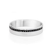 0.31 Ct Round Cut Diamond Channel Setting Black Diamond Half Eternity Wedding Band Men's Wedding Rings
