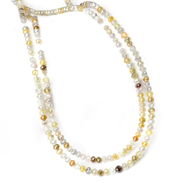 24 Inch Natural Multi Color Diamond Beads Necklace