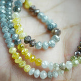 28 Inch Fancy Colored Diamond Beads Necklace