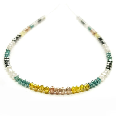 28 Inch Natural Fancy Colored Diamond Beads Necklace