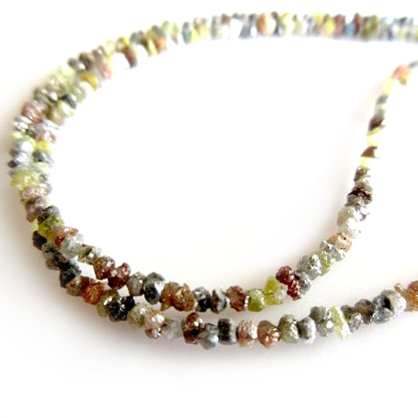 18 Inch Rough Mixed Color Diamond Beads