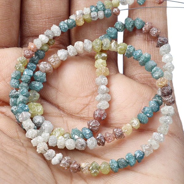 7 Inch Mixed Color Raw Diamond Beads