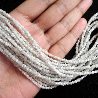 18 Inch White Uncut Loose Diamond Beads