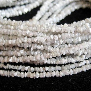 18 Inch White Uncut Loose Diamond Beads
