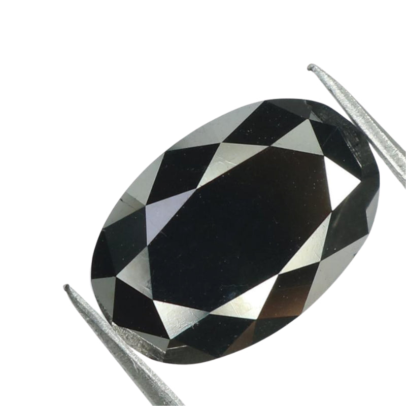 10 X 8 Mm Oval Cut Black Diamond For Sale