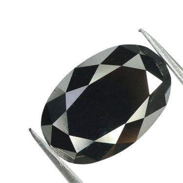 3.5 Carat 10 X 8 Mm Oval Cut Black Diamond