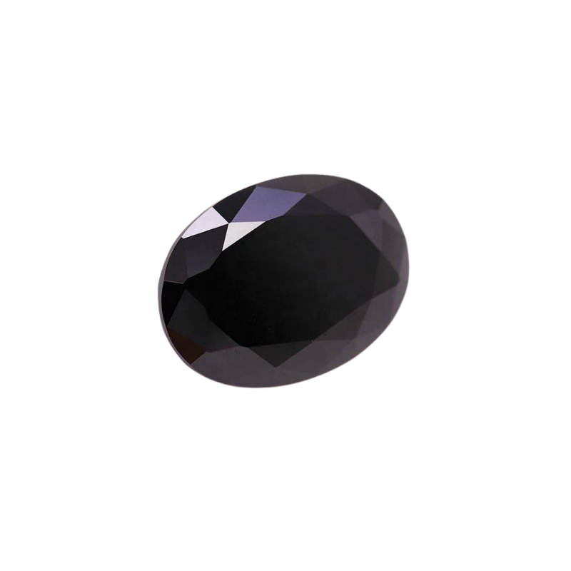 8 X 6 Mm Black Oval Diamond In Rose Cut